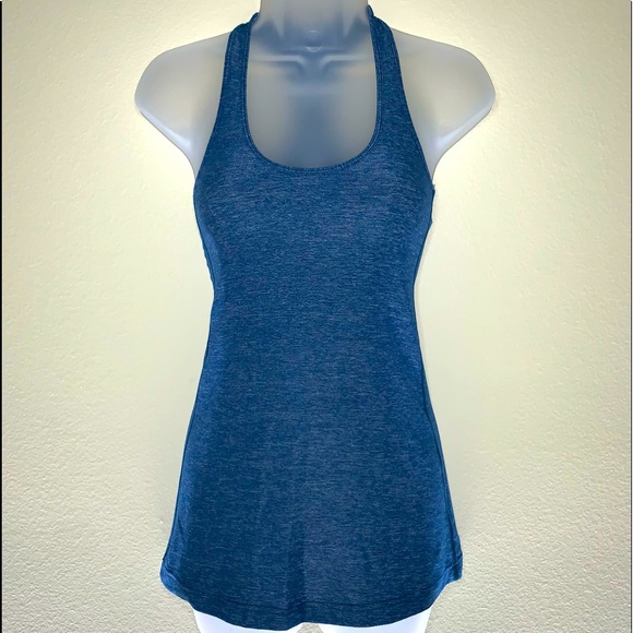 lululemon athletica Tops - Lululemon CRB Cool Racerback Tank Top in Heathered Poseidon Blue - Sz. 2